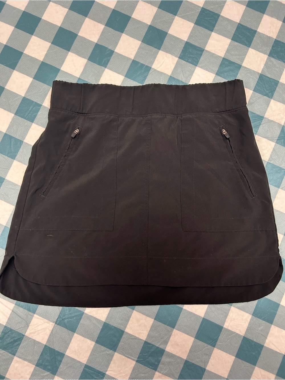 Kyodan High Waist Pull-On Athletic Skort Pockets Stretch Black P/S Tennis Golf